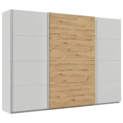 Schwebet&uuml;renschrank in Eiche Artisan, Seidengrau