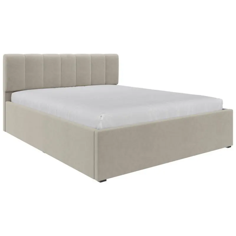 Polsterbett Lattenrost, Bettkasten Beige 160/200 cm