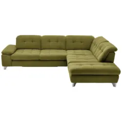 Ecksofa in Chenille Gr&uuml;n 310/260 cm