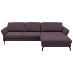 Ecksofa Beldomo System in Velours Lila, Flieder 306/179 cm