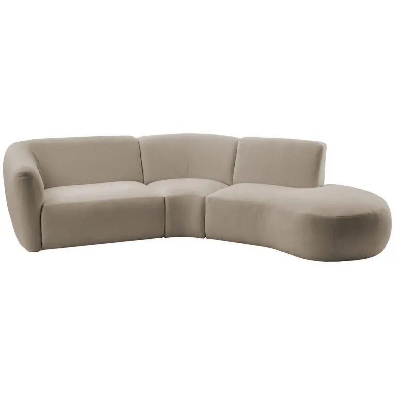 Ecksofa in Mikrofaser Taupe 276/182 cm