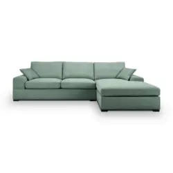 Ecksofa Veda in Flachgewebe Petrol 308/186 cm