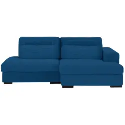 Ecksofa in Cord Blau