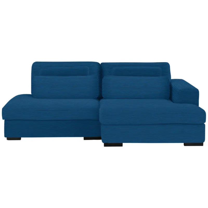 Ecksofa in Cord Blau
