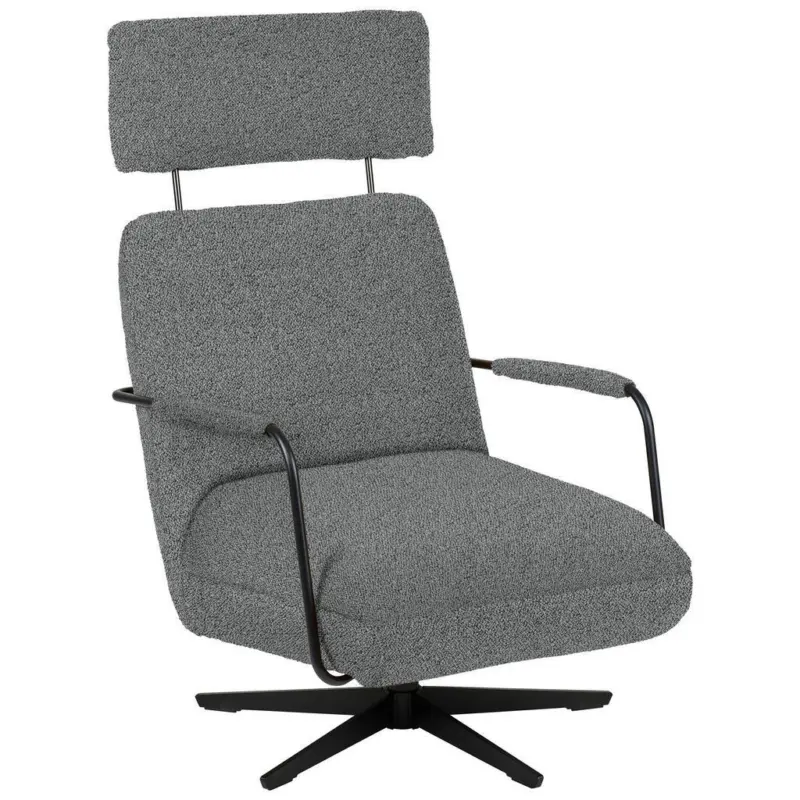 Sessel in Flachgewebe, Boucl&eacute; Grau