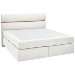 Boxspringbett 180/200 cm in Wei&szlig;, Eichefarben