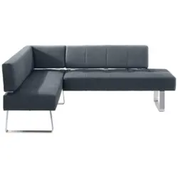 Eckbank 165/227 cm in Grau, Edelstahlfarben