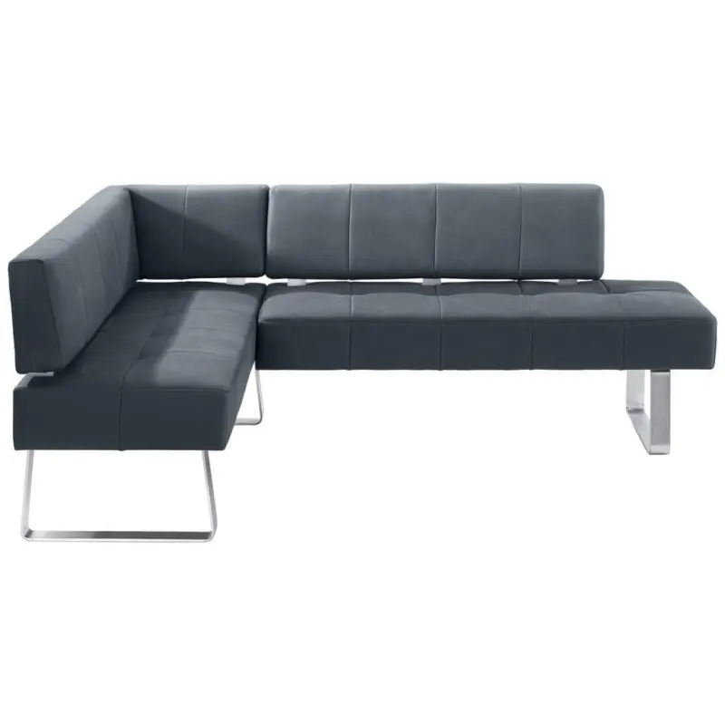 Eckbank 165/227 cm in Grau, Edelstahlfarben