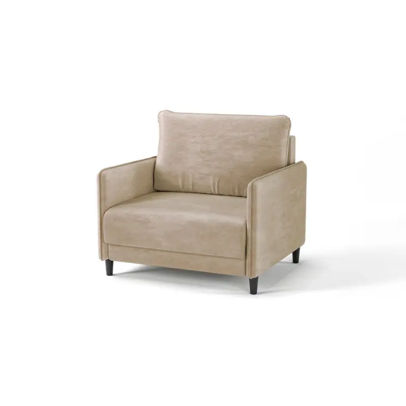 Schlafsessel Elba in Velours Hellbraun