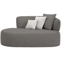 R&eacute;camiere in Pl&uuml;sch Creme, Graphitfarben