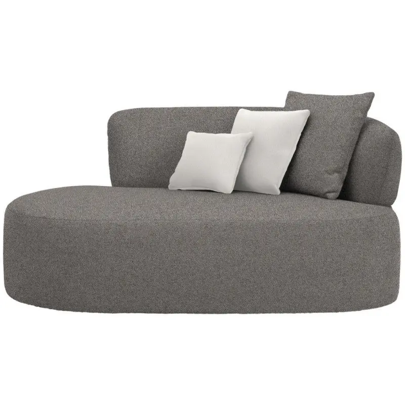 R&eacute;camiere in Pl&uuml;sch Creme, Graphitfarben