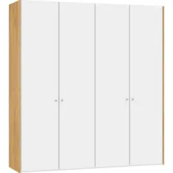 Faltt&uuml;renschrank in Wei&szlig;, Eichefarben