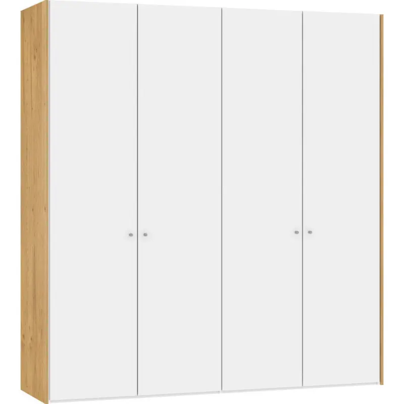 Faltt&uuml;renschrank in Wei&szlig;, Eichefarben