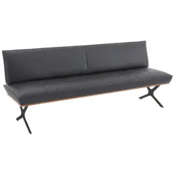 Sitzbank 194/88/66 cm in Grau, Schwarz, Nussbaumfarben