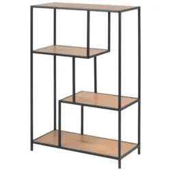 Regal 77/114/34 cm Schwarz, Eichefarben