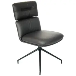 Stuhl Wippfunktion, Sitzfl&auml;che 360&deg; drehbar, automatische R&uuml;ckholfunktion Echtleder