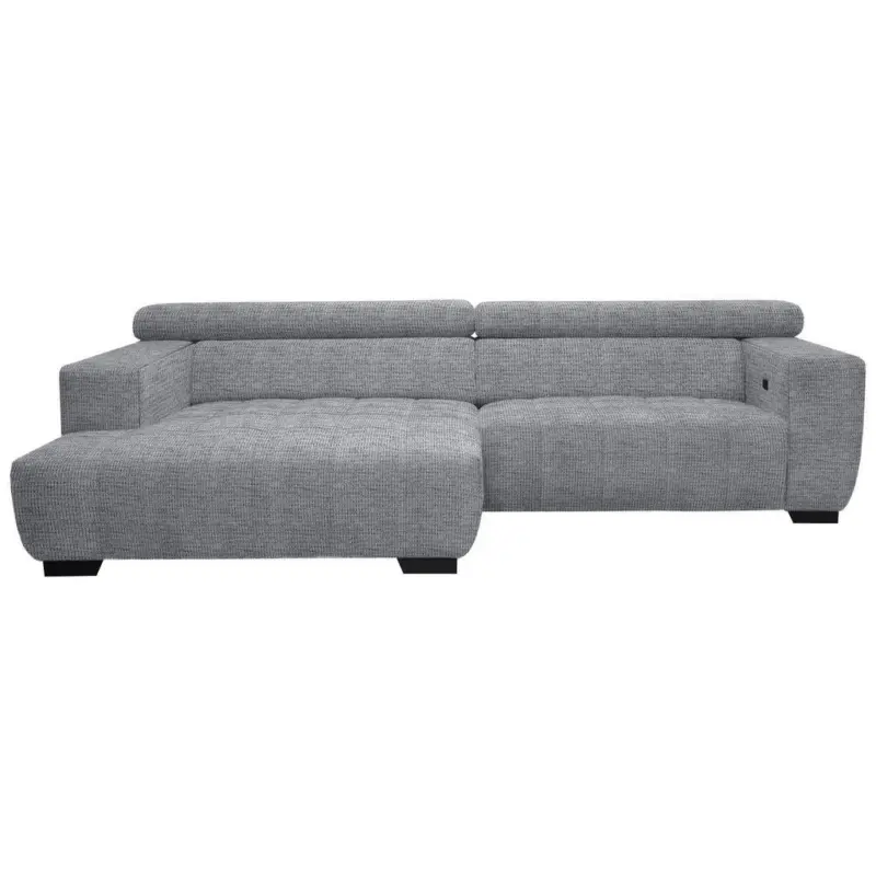 Ecksofa in Webstoff Grau 182/279 cm