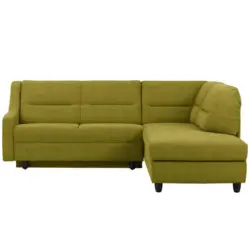 Ecksofa in Chenille Gr&uuml;n 226/208 cm
