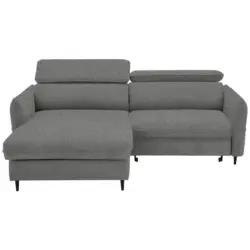 Ecksofa in Flachgewebe Graubraun