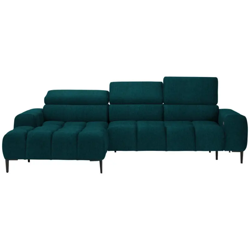 Ecksofa in Webstoff Petrol 177/270 cm