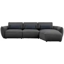 Ecksofa in Chenille Anthrazit 340/190 cm