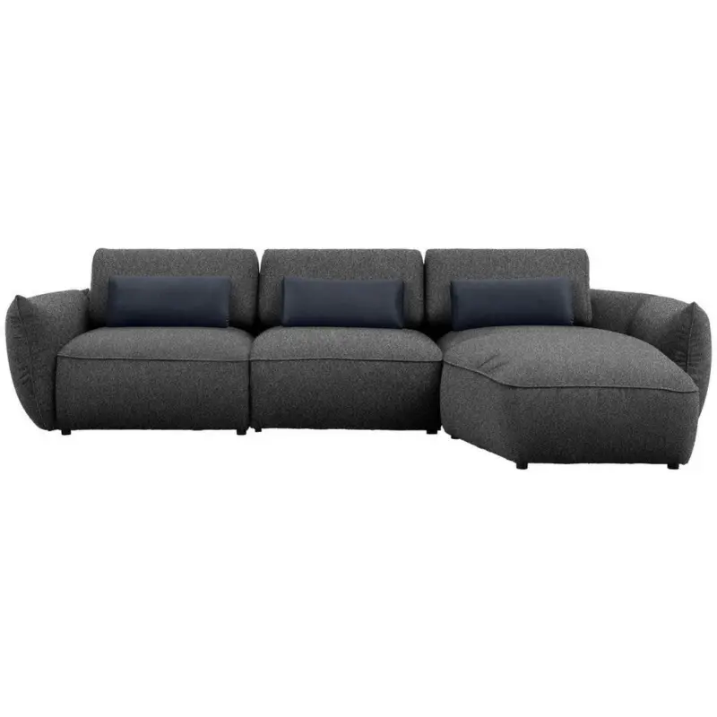 Ecksofa in Chenille Anthrazit 340/190 cm