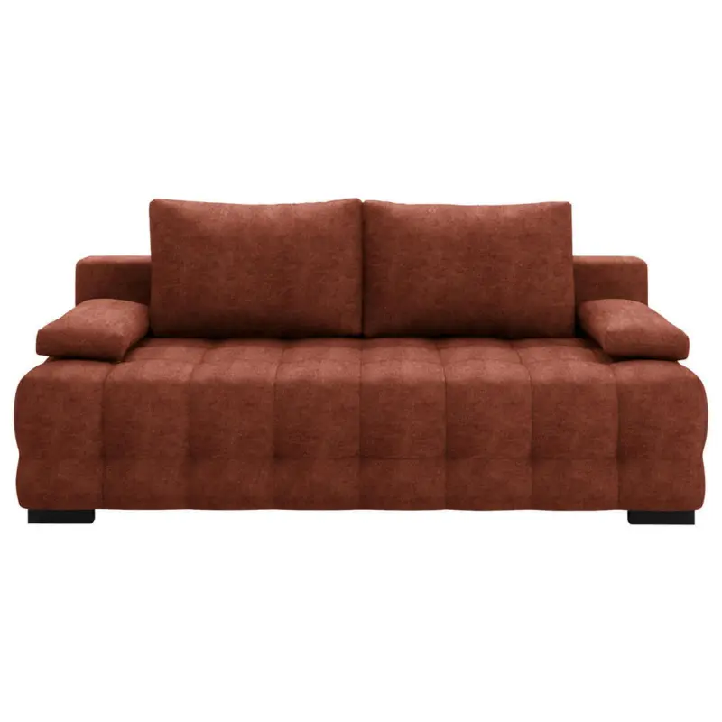 Schlafsofa in Velours Rostfarben