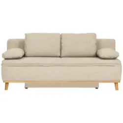 Schlafsofa in Webstoff Beige