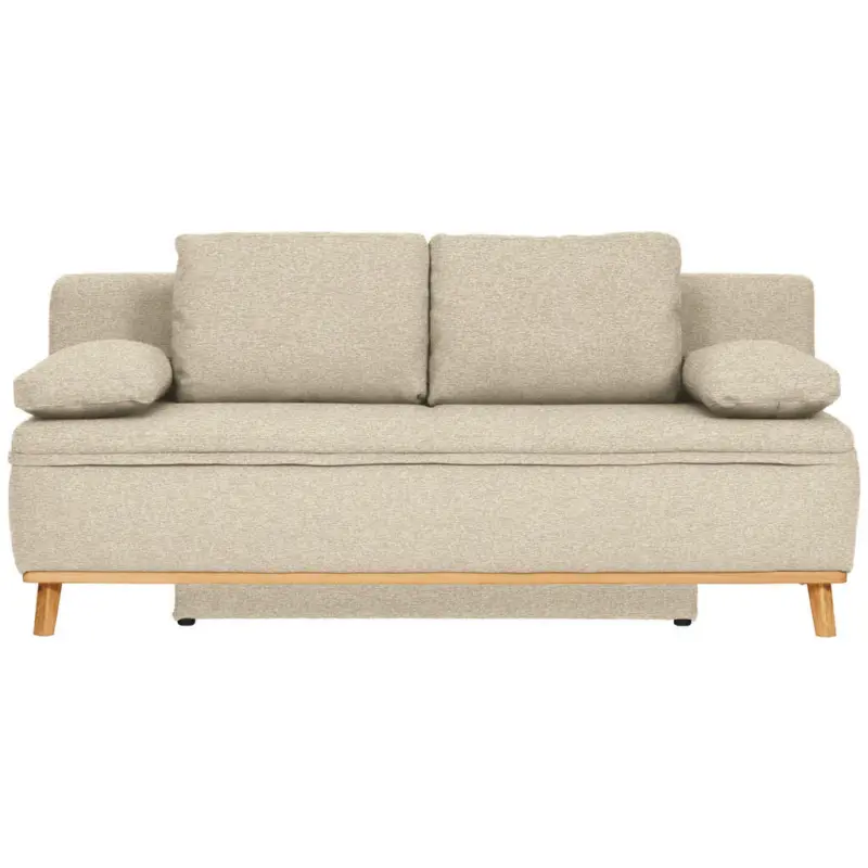 Schlafsofa in Webstoff Beige