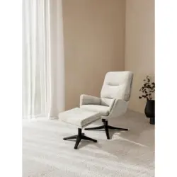 Relaxsesselset in Metall, Textil Schwarz, Beige