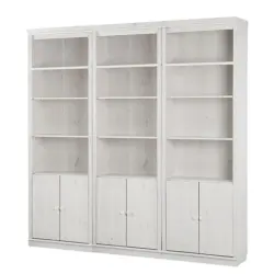 B&uuml;cherwand 223/222/34 cm Wei&szlig;, Kieferfarben