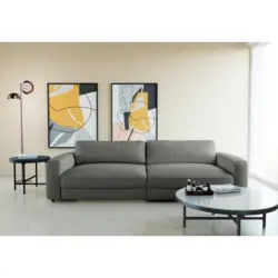 Bigsofa in Cord Dunkelgrau Modern