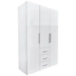 Kleiderschrank in Wei&szlig;, Wei&szlig; Hochglanz