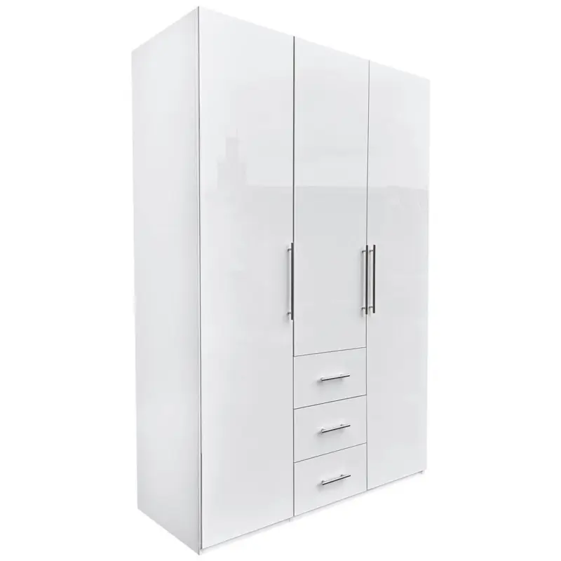 Kleiderschrank in Wei&szlig;, Wei&szlig; Hochglanz