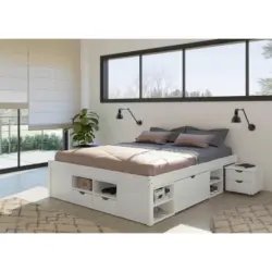 Stauraumbett in Wei&szlig;