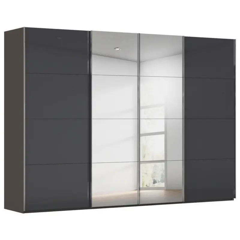 Schwebet&uuml;renschrank in Graphitfarben, Schwarz