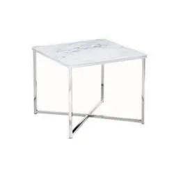 Beistelltisch in Metall, Glas 50/50/42 cm