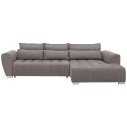 Ecksofa in Webstoff Hellbraun 304/218 cm