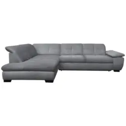Ecksofa in Flachgewebe Grau 242/313 cm