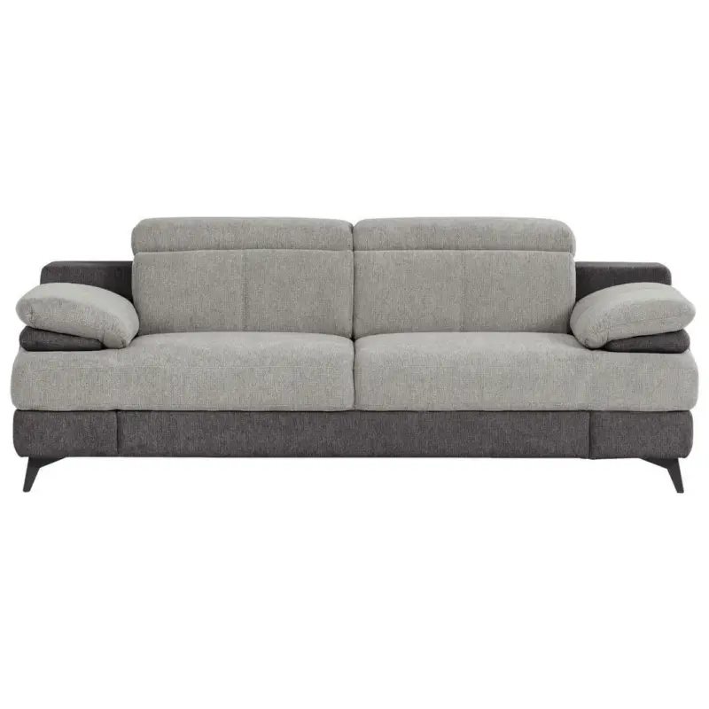 2-Sitzer-Sofa in Chenille Hellgrau, Dunkelgrau