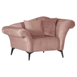Sessel in Chenille Rosa