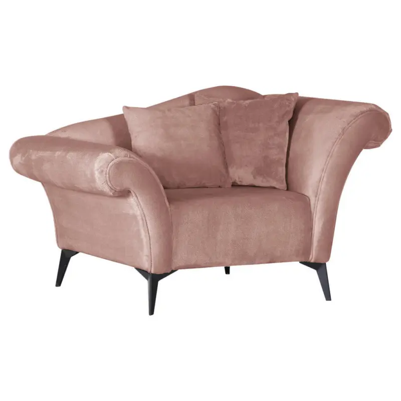 Sessel in Chenille Rosa