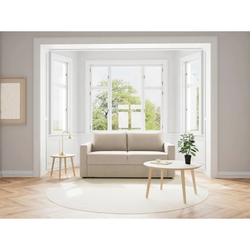 Schlafsofa Fleury in Struktur Beige