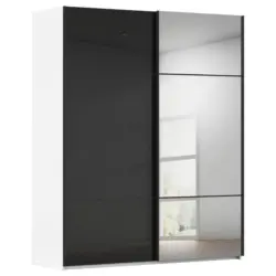 Schwebet&uuml;renschrank in Schwarz, Wei&szlig;