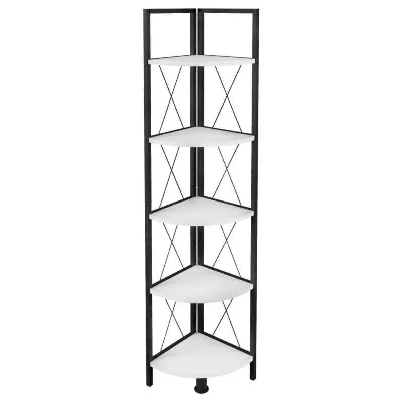 Eckregal in 34/160/34 cm Schwarz, Wei&szlig;