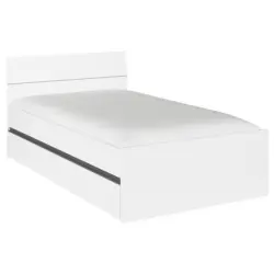 Bett 120/200 cm in Grau, Wei&szlig;