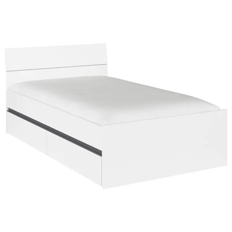 Bett 120/200 cm in Grau, Wei&szlig;