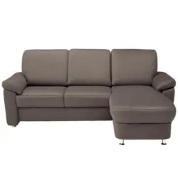 Ecksofa in Flachgewebe Dunkelbraun 250/163 cm
