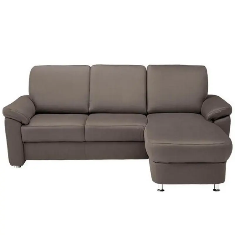 Ecksofa in Flachgewebe Dunkelbraun 250/163 cm