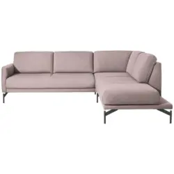 Ecksofa in Flachgewebe, Struktur Rosa 254/230 cm